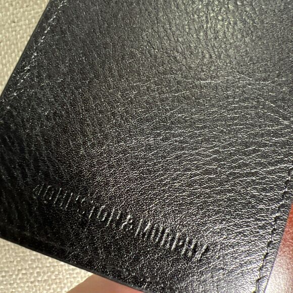 Johnston & Murphy NWT Gusset Card Case ID Wallet Black Brown Leather Slim Fold - Picture 5 of 8